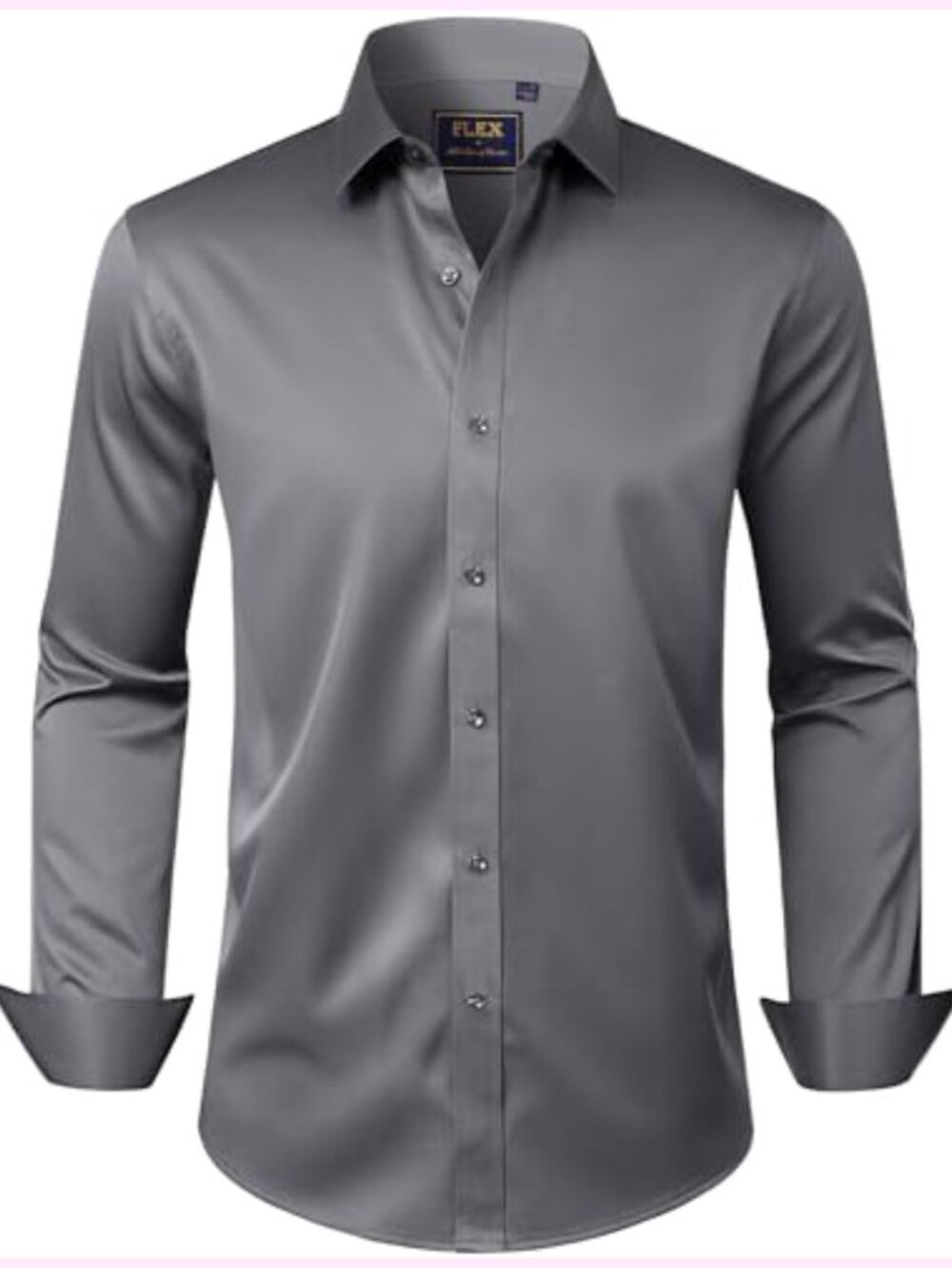 Men's Dress Shirt Long Sleeve Stretch Wrinkle-Free Formal Business Casual